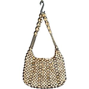 ⭐️ Women’s Vintage handbag beaded brown and tan beads